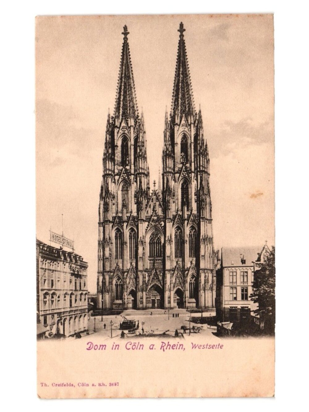 Dom In Köln A Rhein Westseite Vintage Postcard Unused Gothic Architecture German